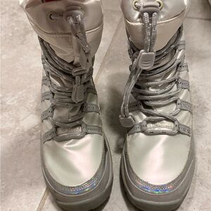 Lands' End Kids' Silver Snow Boots